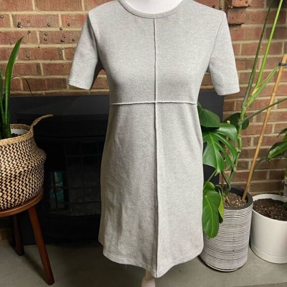Zara Grey Short Sleeve Sweater Dress - Size 13/14 - 164 cm - Picture 1 of 7